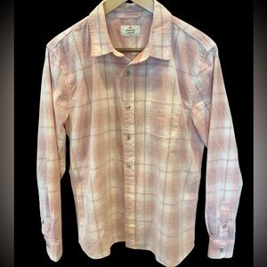 Marine Layer Pink Plaid Casual Button Down Shirt